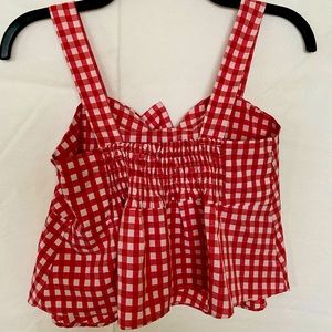 Red gingham short top
